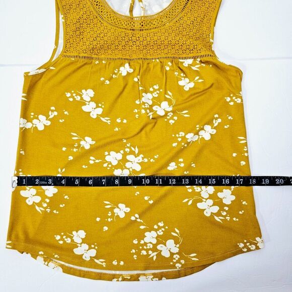 Daniel Rainn Women's Yellow Crochet Yoke Sleeveless Floral Top Size XSP NWT - Picture 14 of 15